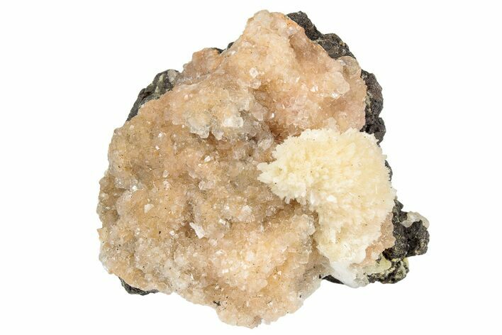 Thomsonite (Zeolite) on Sparkling Heulandite - Maharashtra, India #238462